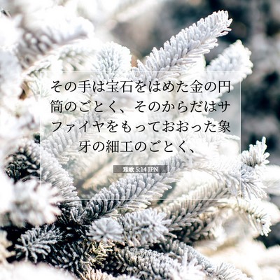 Picture 07 - 雅歌 5:14 JPN - その手は宝石をはめた金の円筒のご - Bible Verse Picture