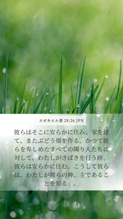 エゼキエル書 28:26 JPN Bible Verse Image