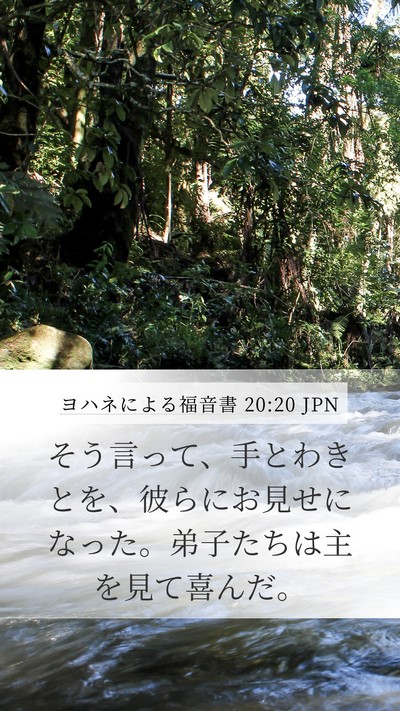 ヨハネによる福音書 20:20 JPN Bible Verse Image