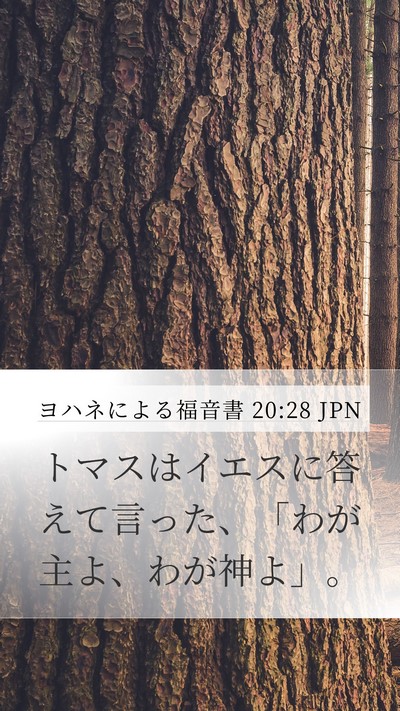ヨハネによる福音書 20:28 JPN Bible Verse Image