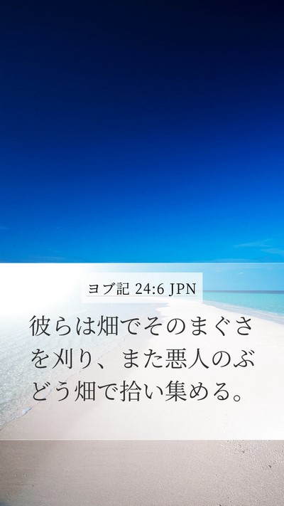 ヨブ記 24:6 JPN Mobile Phone Wallpaper - 彼らは畑でそのまぐさを刈り、また - Mobile Bible Verse Wallpaper