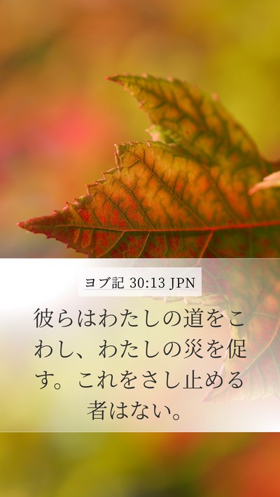 ヨブ記 30:13 JPN Mobile Phone Wallpaper - 彼らはわたしの道をこわし、わたし - Mobile Bible Verse Wallpaper