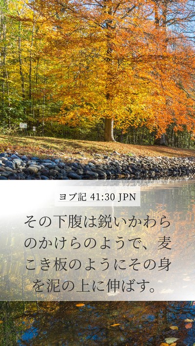ヨブ記 41:30 JPN Mobile Phone Wallpaper - その下腹は鋭いかわらのかけらのよ - Mobile Bible Verse Wallpaper