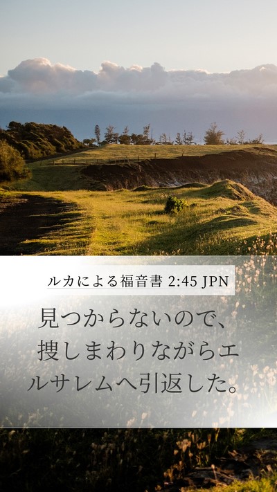 ルカによる福音書 2:45 JPN Mobile Phone Wallpaper - 見つからないので、捜しまわりなが - Mobile Bible Verse Wallpaper