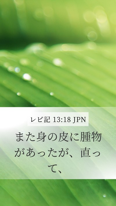 レビ記 13:18 JPN Mobile Phone Wallpaper - また身の皮に腫物があったが、直っ - Mobile Bible Verse Wallpaper