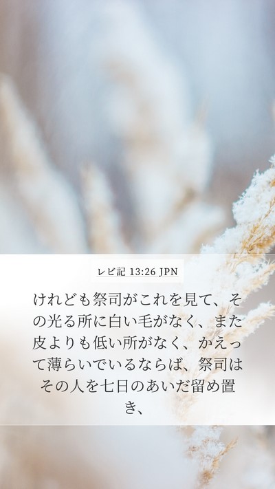 レビ記 13:26 JPN Mobile Phone Wallpaper - けれども祭司がこれを見て、その光 - Mobile Bible Verse Wallpaper