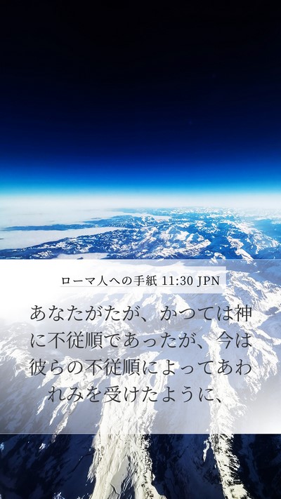 ローマ人への手紙 11:30 JPN Bible Verse Image