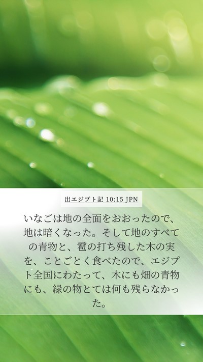 出エジプト記 10:15 JPN Bible Verse Image