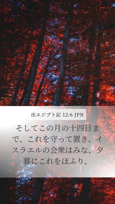 出エジプト記 12:6 JPN Bible Verse Image