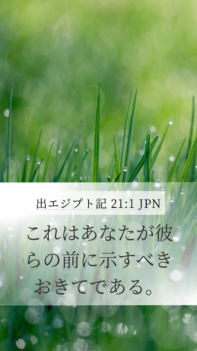 出エジプト記 21:1 JPN Mobile Phone Wallpaper - これはあなたが彼らの前に示すべき - Mobile Bible Verse Wallpaper