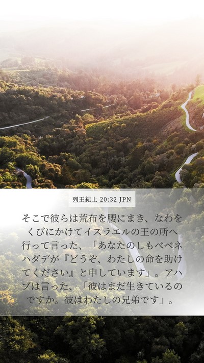 列王紀上 20:32 JPN Bible Verse Image