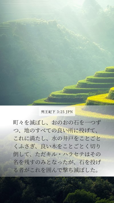 列王紀下 3:25 JPN Bible Verse Image
