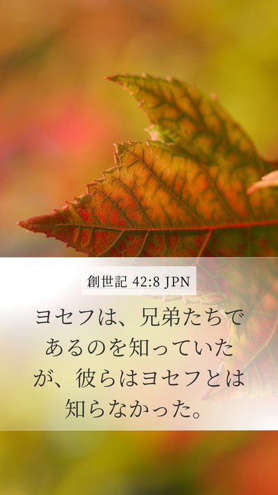 創世記 42:8 JPN Mobile Phone Wallpaper - ヨセフは、兄弟たちであるのを知っ - Mobile Bible Verse Wallpaper