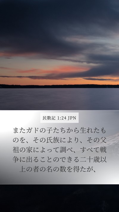 民数記 1:24 JPN Mobile Phone Wallpaper - またガドの子たちから生れたものを - Mobile Bible Verse Wallpaper