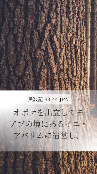 民数記 33:44 JPN Mobile Phone Wallpaper - オボテを出立してモアブの境にある - Mobile Bible Verse Wallpaper