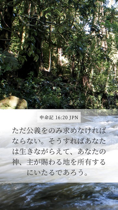申命記 16:20 JPN Mobile Phone Wallpaper - ただ公義をのみ求めなければならな - Mobile Bible Verse Wallpaper