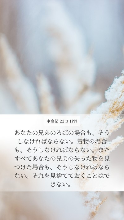申命記 22:3 JPN Bible Verse Image